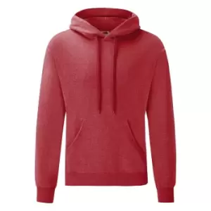 Fruit Of The Loom Mens Hooded Sweatshirt / Hoodie (XL) (Heather Red)