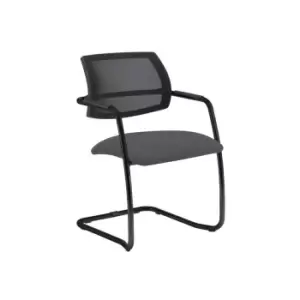 Dams MTO Tuba Black Cantilever Frame Conference Chair with Half Mesh Back - Pana