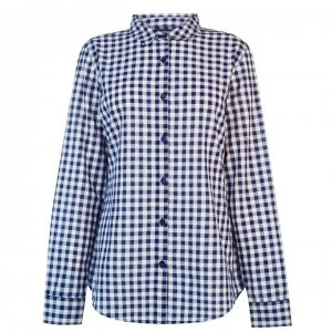 Kangol Long Sleeve Check Shirt Ladies - White/Black chk