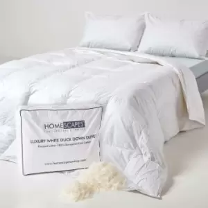 HOMESCAPES Luxury White Duck Down 13.5 Tog Super King Size Winter Duvet - White