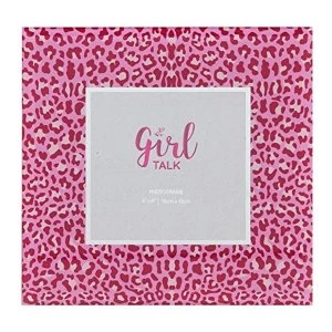 4" x 6" - Girl Talk Glass Pink Leopard Print Photo Frame