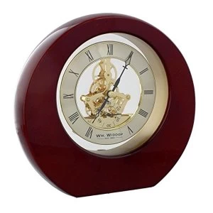 Piano Wood Round Mantel Clock Skeleton Dial