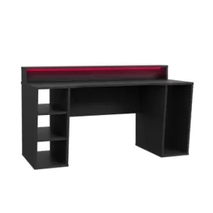 FWStyle 160Cm Wide Black Gaming Desk With Leds