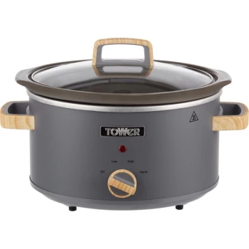 Tower Scandi T16034GRY 3.5 Litre Slow Cooker - Stainless Steel