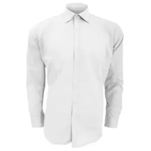 Kustom Kit Mens Slim Fit Long Sleeve Business / Work Shirt (14.5) (White)