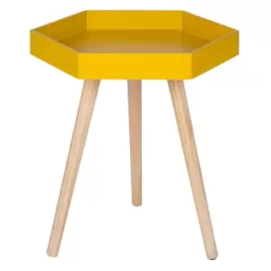 Casa Halston Hexagon Table, Mustard, Large