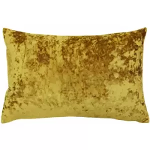 Paoletti Verona Crushed Velvet Cushion Cover, Ochre, 40 x 60 Cm