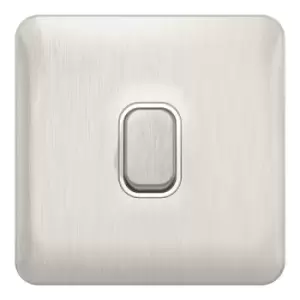 Schneider LSD 10A 1G 2W Retractive Switch White Insert Stainless Steel - GGBL1012RWSSS