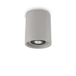 Oak 1 Light Round Surface Mounted Downlight Light Grey