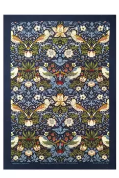 William Morris Navy Strawberry Thief Cotton Tea Towel