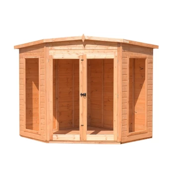 Shire Barclay Shiplap Corner Summerhouse - 8ft x 8ft (2250mm x 2250mm) Brown Wood BARC0808DSL-1AA