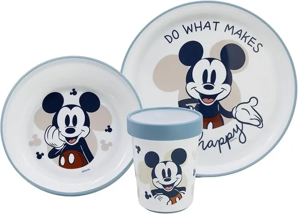 Mickey Mouse Non Slip Toddler Dinner Set - Mickey Mouse Kids Tableware 104985 White 38363201000