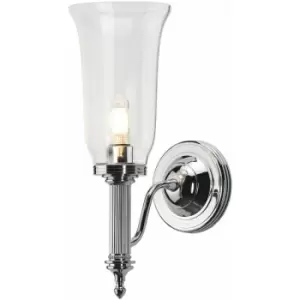 Loops - IP44 Wall Light Glass Shade Georgian Style Polished Chrome LED G9 3.5W