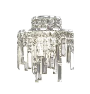 Maddison Wall Lamp 2 Light Polished Chrome, Crystal