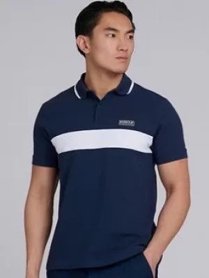 Barbour International Block Stripe Polo Shirt, Navy, Size XL, Men