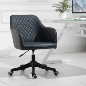 Nansavallon Diamond Pattered Office Chair with Massage Pillow, Dark Grey