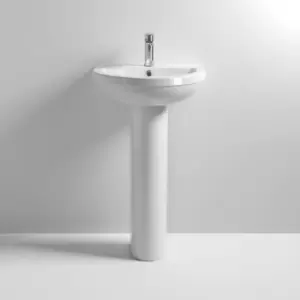 Harmony Basin and Full Pedestal 500mm Wide - 1 Tap Hole - Nuie