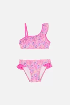 Ditsy Print Asymmetrical Bikini