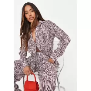 Missguided Plisse Oversized Shirt Zebra - Multi