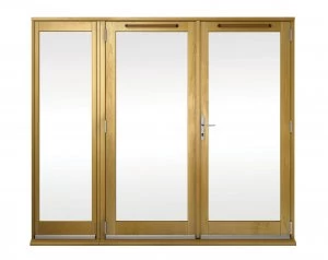 Wickes Albery Pattern 10 Solid Oak Laminate French Doors 8ft with 1 Side Lite 600mm