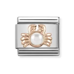 Nomination Classic Rose Gold White Pearl Crab Charm