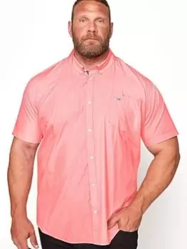 BadRhino Essential Short Sleeve Oxford Shirt - Pink, Size 3XL, Men