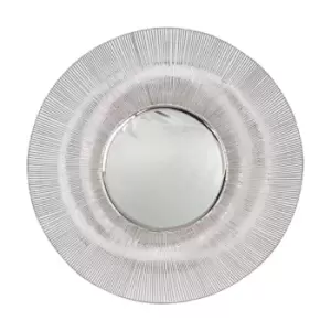 Olivia's Delilah Metal Wire Round Wall Mirror in Silver