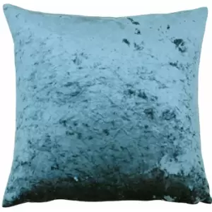 Paoletti Verona Crushed Velvet Cushion Cover, Teal, 55 x 55 Cm