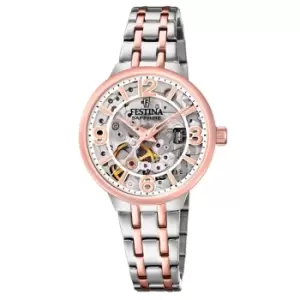 Festina F20615-1 Womens Two Tone Steel Bracelet Automatic Wristwatch