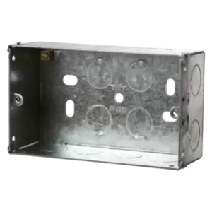 Click Scolmore Essentials 2 Gang 47MM K/O Galvanised Metal Back Box - WA098