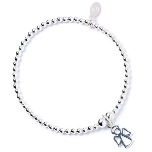 Angel Charm Sterling Silver Ball Bead Bracelet