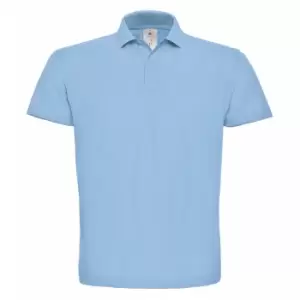 B&C ID.001 Mens Short Sleeve Polo Shirt (2XL) (Light Blue)