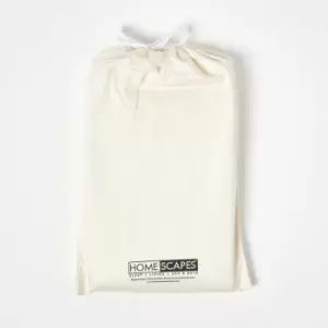 Cream Organic Cotton Fitted Cot Sheets 400 Thread Count, 2 Pack - Cream - Cream - Homescapes