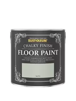 Rust-Oleum Chalky Finish Floor Paint - 2.5 Litre Tin In Sage Mist