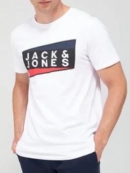 Jack & Jones Shaun Crew Neck T-Shirt - White Size M Men