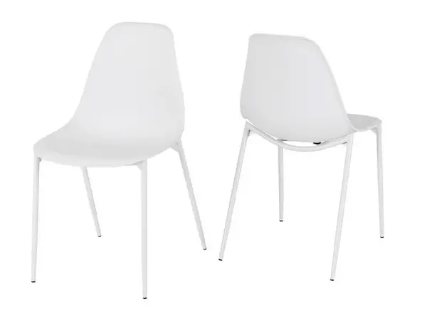 Seconique Lindon Set of 2 White Dining Chairs