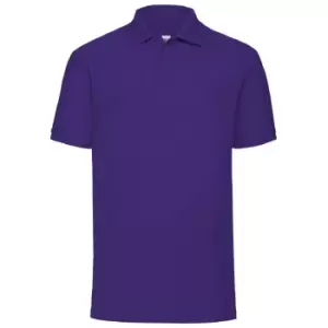 Fruit Of The Loom Mens 65/35 Pique Short Sleeve Polo Shirt (XL) (Purple)