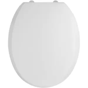 Luxury Round Thermoplastic Toilet Seat with Soft Close Hinges - White - Nuie