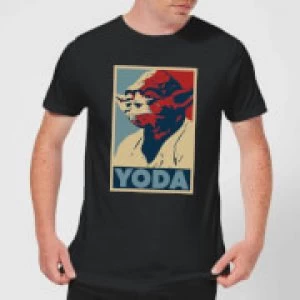 Star Wars Yoda Poster Mens T-Shirt - Black - XXL