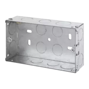 Click Scolmore Essentials 2 Gang 35MM K/O Galvanised Metal Back Box - WA096