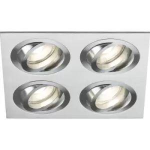 Knightsbridge - Ambar Quad Tilt Square Downlight Brushed Chrome - AMA4TSBC