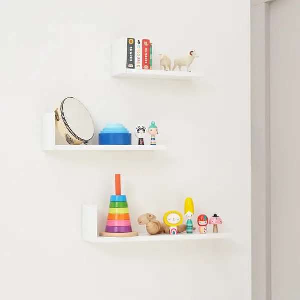 Tutti Bambini Rio Set of Three LShaped Wall Shelves White