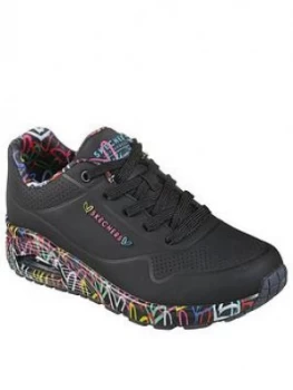 Skechers James Goldcrown Uno Loving Love Trainers - Black, Size 7, Women