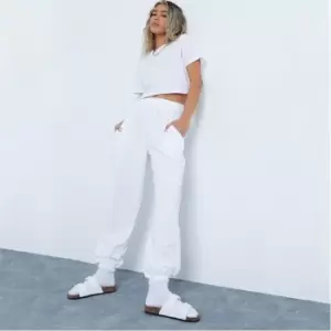 I Saw It First Crop T Shirt and Joggers Co-Ord Set - White