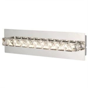 Integrated LED Indoor Wall Light Chrome, Crystal