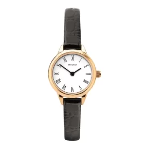 Sekonda Quartz White Dial Black Leather Strap Ladies Watch 2953.00