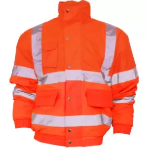 Mens Hi-Vis Bomber Jacket (m) (Hi Vis Orange) - Hi Vis Orange - Yoko