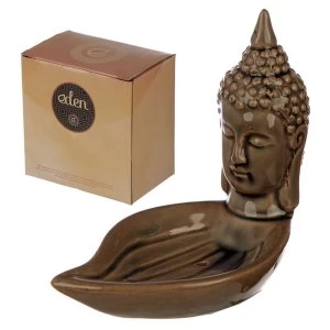 Thai Buddha Head and Leaf Eden Incense Burner