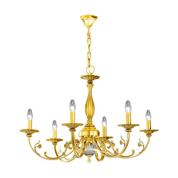 Pisani Multi Arm Chandeliers 6 Light 24 Carat Gold