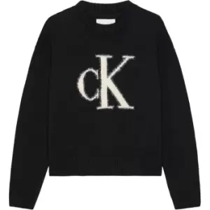 Calvin Klein Jeans Fluffy Monogram Sweater - Black